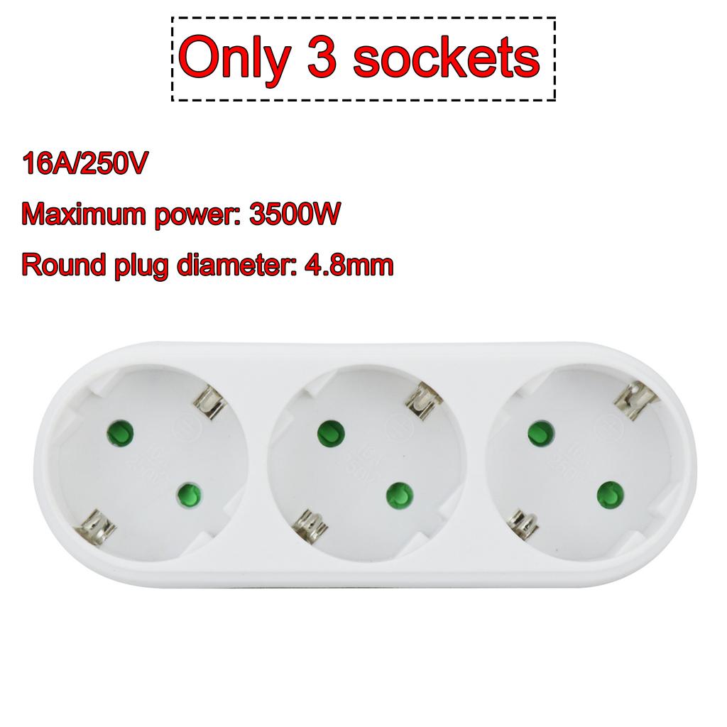 EU Power Socket European Standard Converter Extension Power Socket 2-Pin Plug Spain Germany AC Converter Adapter For Home Use