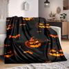 1pc Pumpkin Bat Print Blanket - Lightweight Flannel Throw Blanket For Sofa, Bed, Living Room, Office, Outdoor Travel, Camping, Soft All-Season070