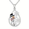 Shaped Cute Doll Christmas Necklace With Rhinestone Alloy Chain For Holiday Wear