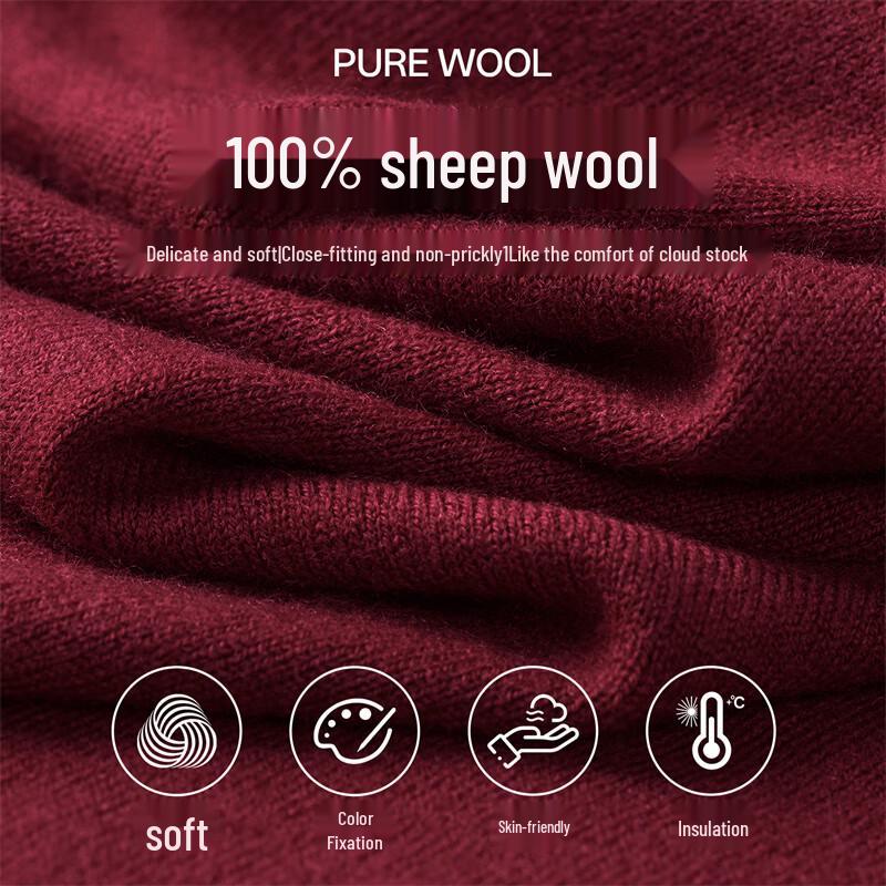 

Septwolves Men s 100% Lambswool Round Neck Sweater 2XL