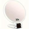 Handheld Makeup Mirror, 30x Magnification, 360 ° Rotating Handle, Foldable and Portable for Travel. Suitable for Eyebrow Shaping