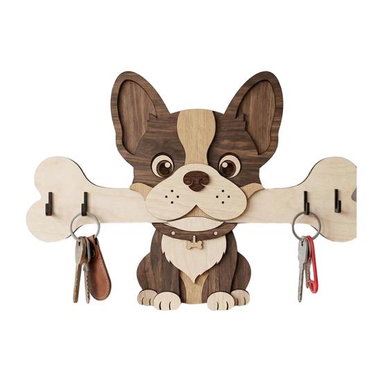 Colgador de llaves, Montado en la pared, Diseño sin perforaciones, con Gancho de almacenamiento con forma de perro de dibujos animados, Portallaves resistente, a prueba de humedad, que ahorra espacio, para el hogar, la cocina