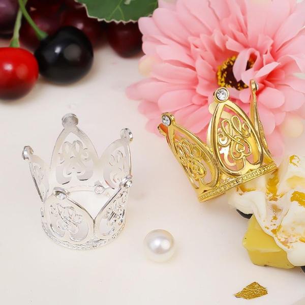 3 peças Coroa Tiara Pequena de Strass Mini Coroa Cake Topper Para Arranjos de Flores Chá de Bebê Aniversário Casamento Decoração