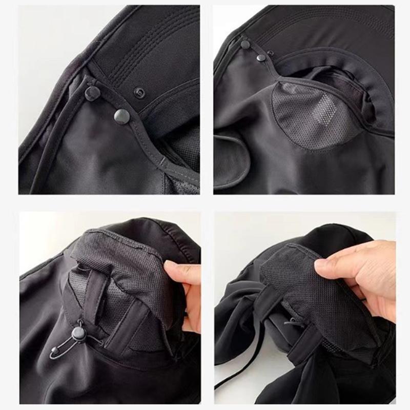 Summer Outdoor Travel Sunshade Sun Hat Detachable Cape Mask Sun Hat Women Ponytail Large Brim Beach Hats