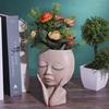 Face Planter Pot with Drainage Hole Resin Lady Statue Flower Pot for Office Garden Patio
