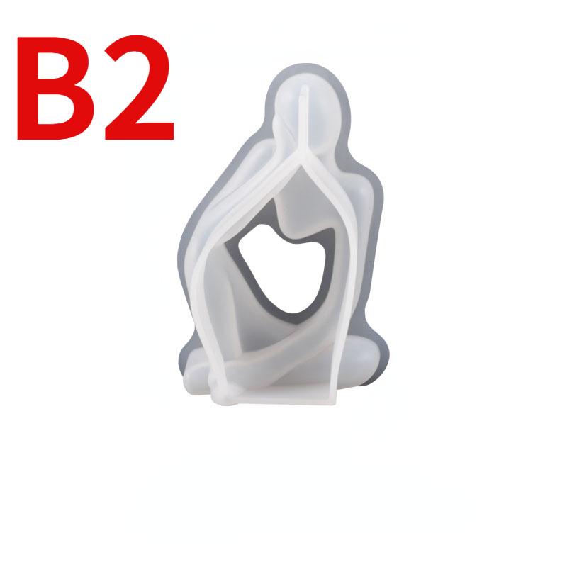 1шт 3 стиля абстрактный мыслитель форма силиконовые формы для DIY смола бетон ремесло B белый