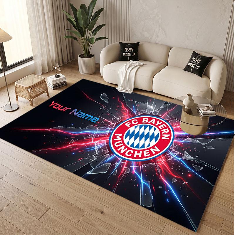 Custom Rug Bayern Munich Pattern Print Name Text Soft Non‑Slip Floor Carpet for Home Indoor Decoration