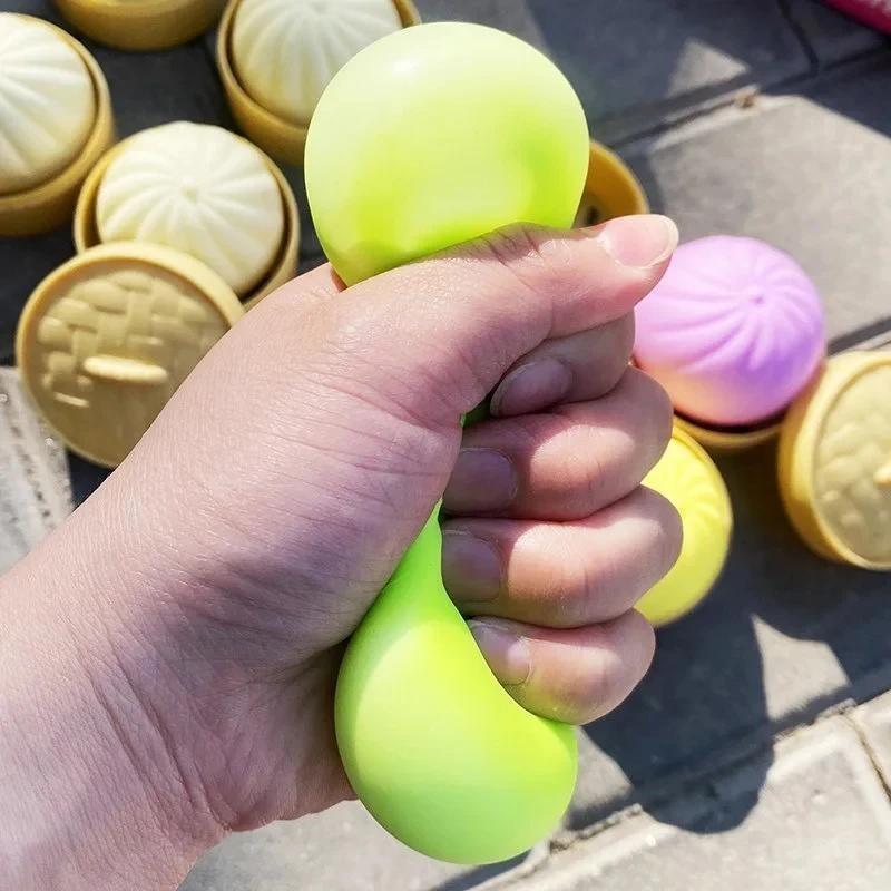 Colorful Dumpling Squishes Stress Balls Reusable Low Rebound Decompression Playthings Soft Dough Ball Distinctive Home Decor for Adults Kid