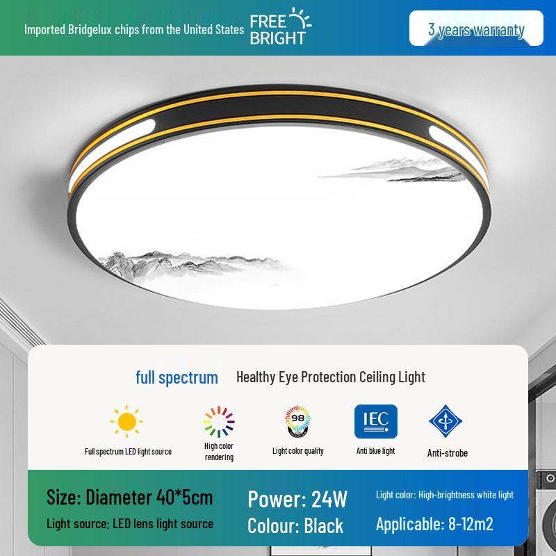 2025 LED Ceiling Light: Bright Core Design for Living, Bedroom, Study, and Dining Rooms, Wrought Iron Fixture