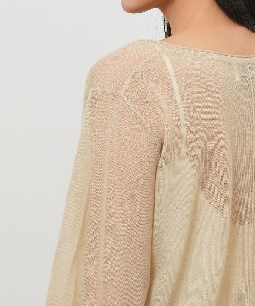 GENERALIDEA Deep V-Neck See-Through Knit Pullover [Sand] / Gf2Lkp544