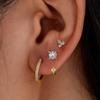3 Pieces Shiny Zircon Stainless Steel Hoop Earrings Set For Women Simple Design Elegant Daily Earring Fashion Jewelry Accessory