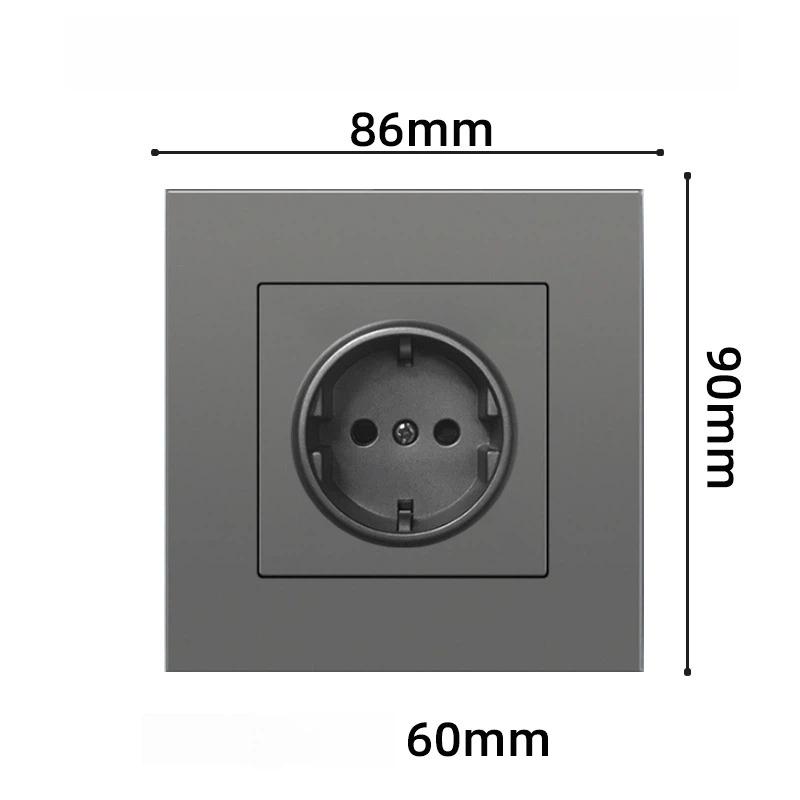 Type 86 European Standard Wall Power Socket Panel European Style, EU Standard, German Style 16A German Standard Round Hole Panel Socket