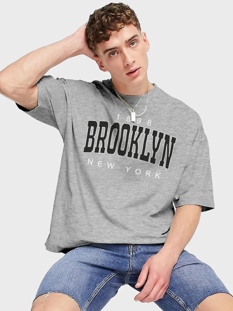 Brooklyn print oversized T‑shirt XL