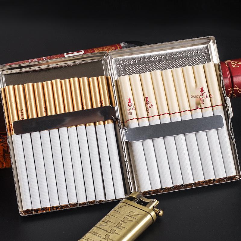 10cm Extra Long Metal Cigarette Case - Medium/King Size, Crushproof, Men's Fashion Storage Box