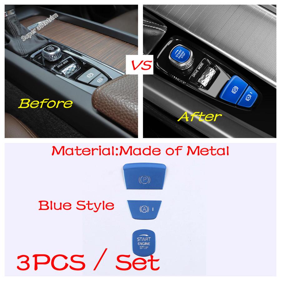 Car Engine Start Stop Push Button Hand Brake Sequ Cover Trim Accessories Interior For VOLVO XC90 S90 V90 S60 V60 2018 -
