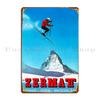 Ski Zermatt Metallschild Bar Eisen Wand Höhlenwand Dekoration Erstellen Blechschild Poster