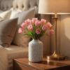 White Metal Vase for Home & Office Decor | flower Vase for Living Room, Dining Table & Corner Decor | Elegant Home Decoration Item