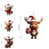 Cute Cartoon Acrylic Flat Pendant Adorable Christmas Elk Car Interior Decoration