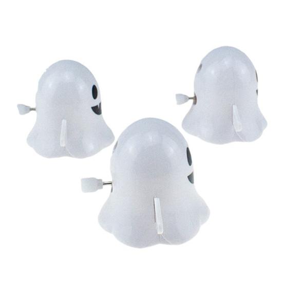 3Pcs Halloween Wind-up Ghost Toy Spooky Cartoon Ghost Walking Toy Toddlers Boys Girls Spring Clockwork Mini White Ghost Toy