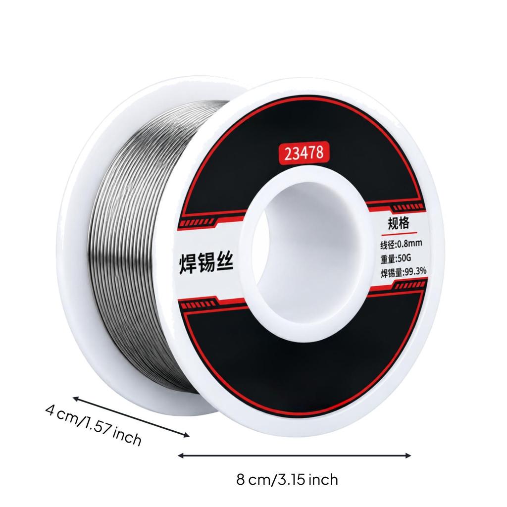 50g Solder Wire Spool SilverColored with Flux Core Moves Smoothly for Electronics