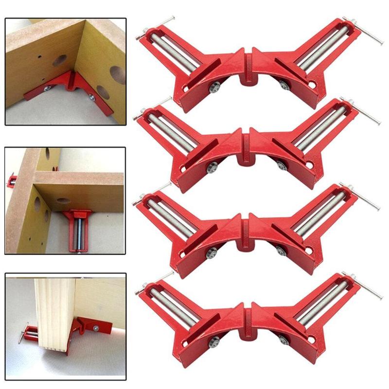 1/4 Pcs Heavy Duty 90 Degree Right Angle Clamps Adjustable Screw For Woodworking Picture Framing Diy