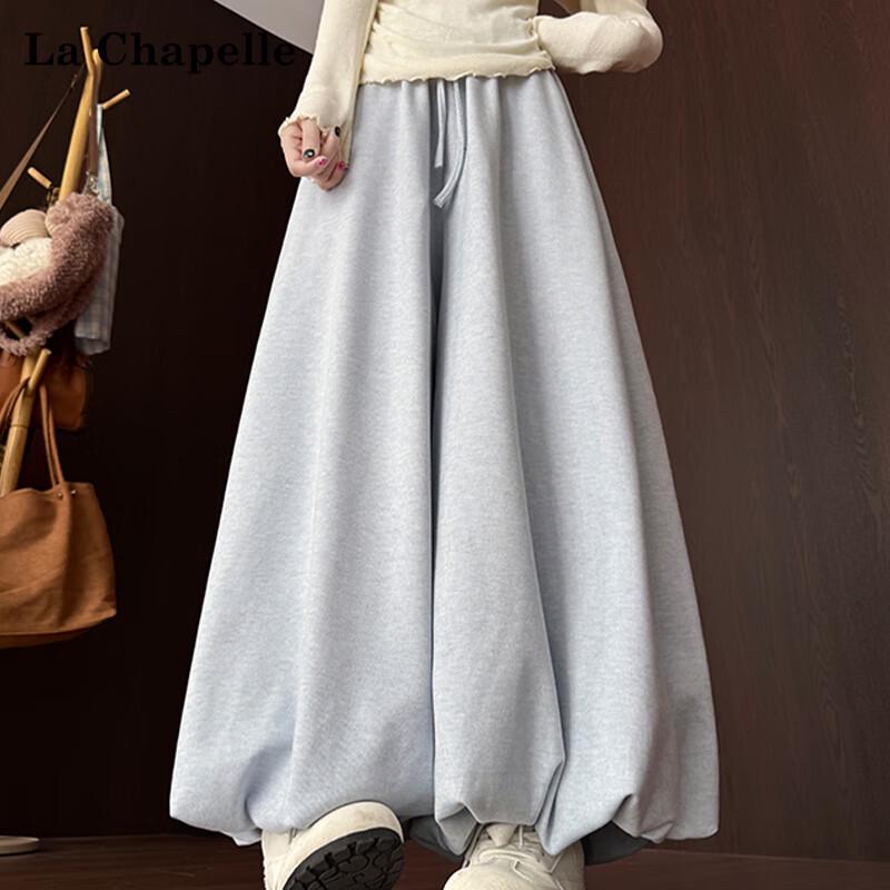 La Chapelle Women's High-Waist Drapey Wide-Leg Pants