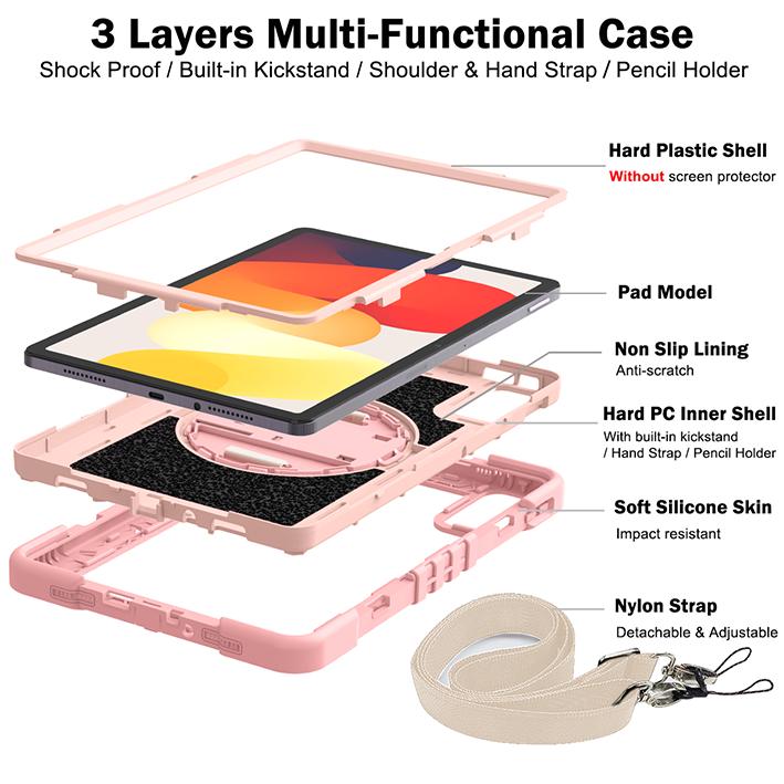 Stand Case For Xiaomi Redmi Pad 2 2025 11" SE 2023 11" 2022 10.61" Rotating Cover For Redmi Pad SE 8.7 4G 2024 Kids Cute Cover