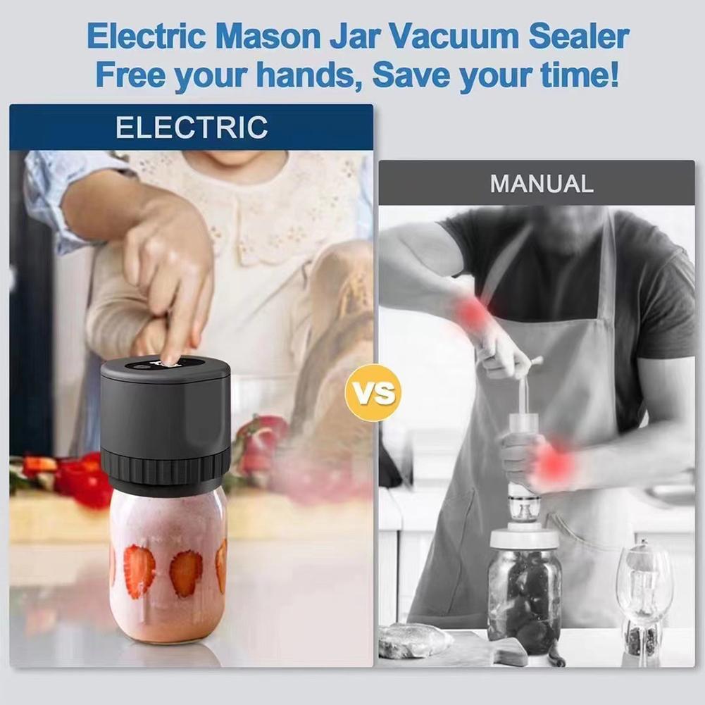 Vacuum Sealing Machine 10Jar Lids Electric Jar Vacuum Sealer Kit for Wide Regular Mouth Mason Jars for Food Storage Fermentation