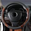2024 Wood Grain Car Steering Wheel Cover PU Leather Luxury Universal Auto Steering Wheel Protector 38CM/15" Anti-Slip Breathable
