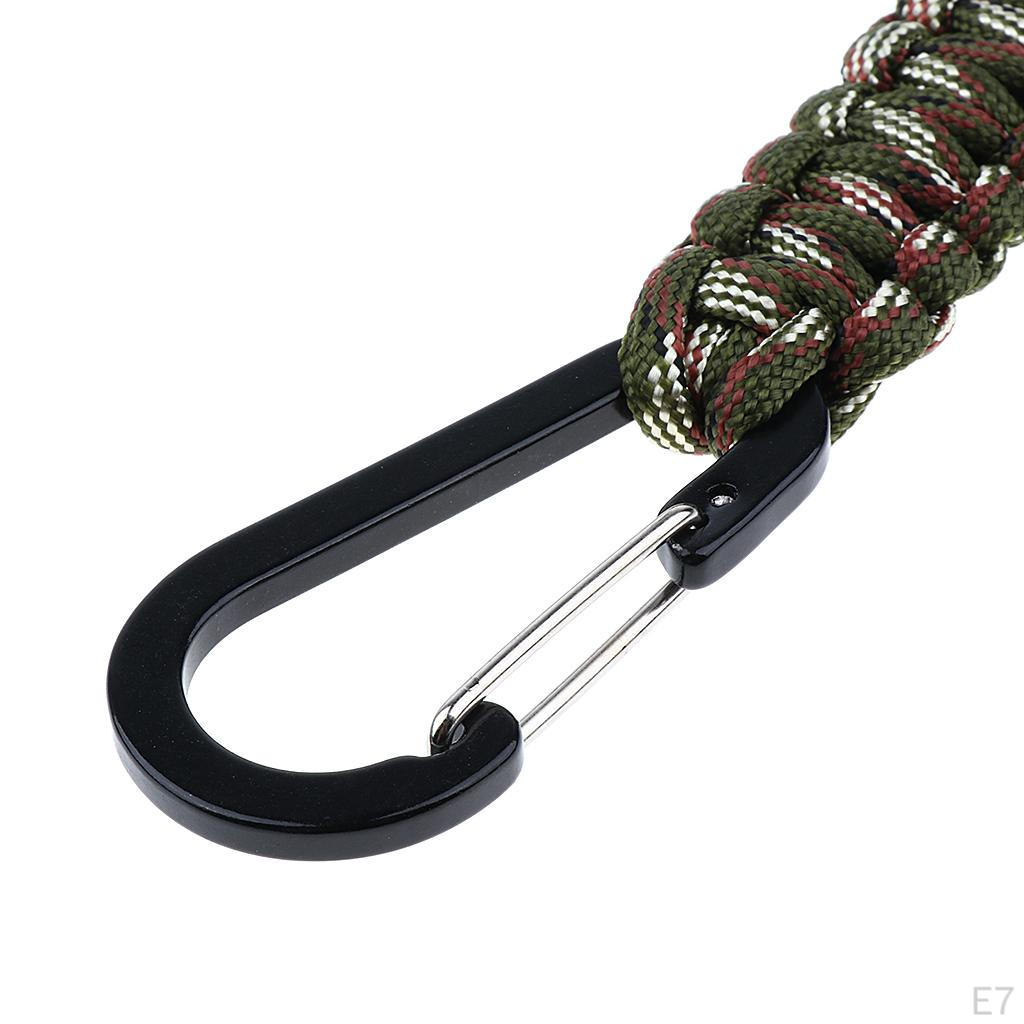 Carabiner Survival Keychain Lanyard Rope Aluminum Alloy Buckle for Hiking Fishing Outdoor