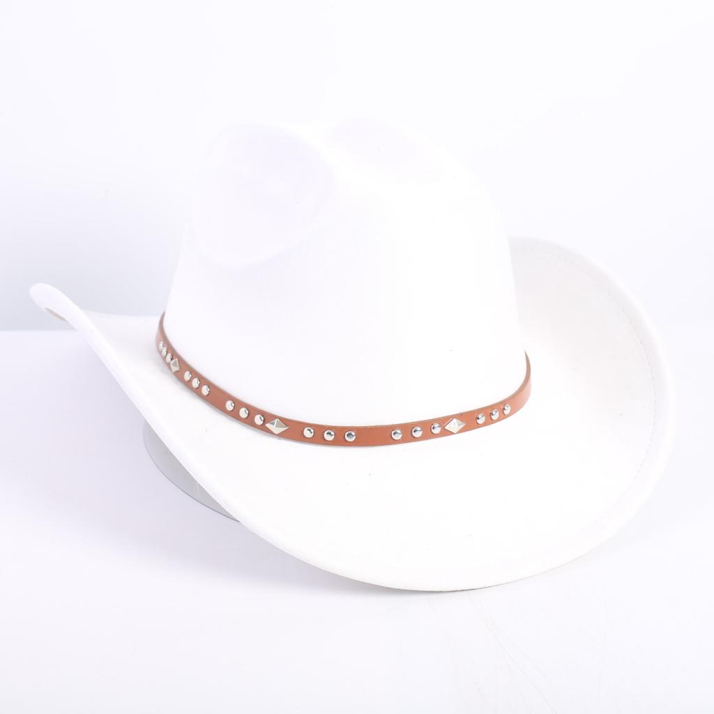 Nuovo colore cappello da cowboy western da uomo e da donna versatile per il pendolarismo stile semplice tesa larga cappello a cilindro cappello da sole