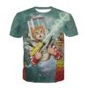 Men's Summer 3D Wolf Head Short Sleeve T-shirt Men's Large Youth Trendy Half Sleeve T-shirt