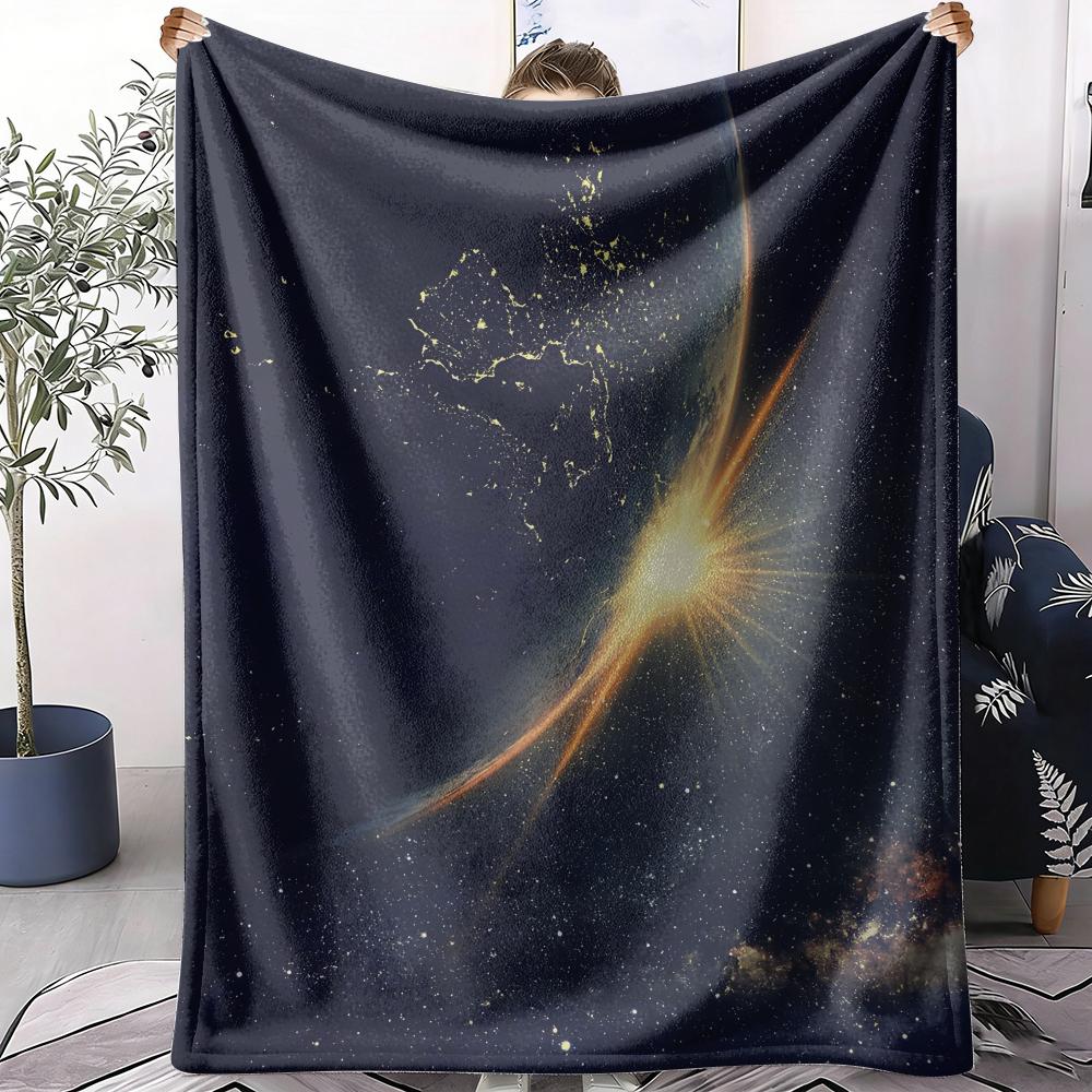 Bright Star in Dark Space Throw Soft Flannel AC Blanket Lightweight Summer Nap Throw Cozy  Blanket for Sofa Bed Travel Home