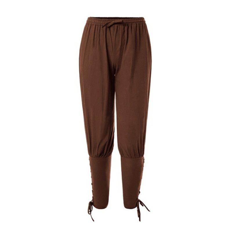 Herren Neue Sommer Freizeit Lange Hose mit Knöchelbändern - Mittelalterlicher Piratenstil