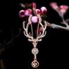 Deer Head Rhinestone Nipple Clamps with Bells Nipple Clips Breast Massager Stimulator Masturbator Sex Toys for Women and Couples