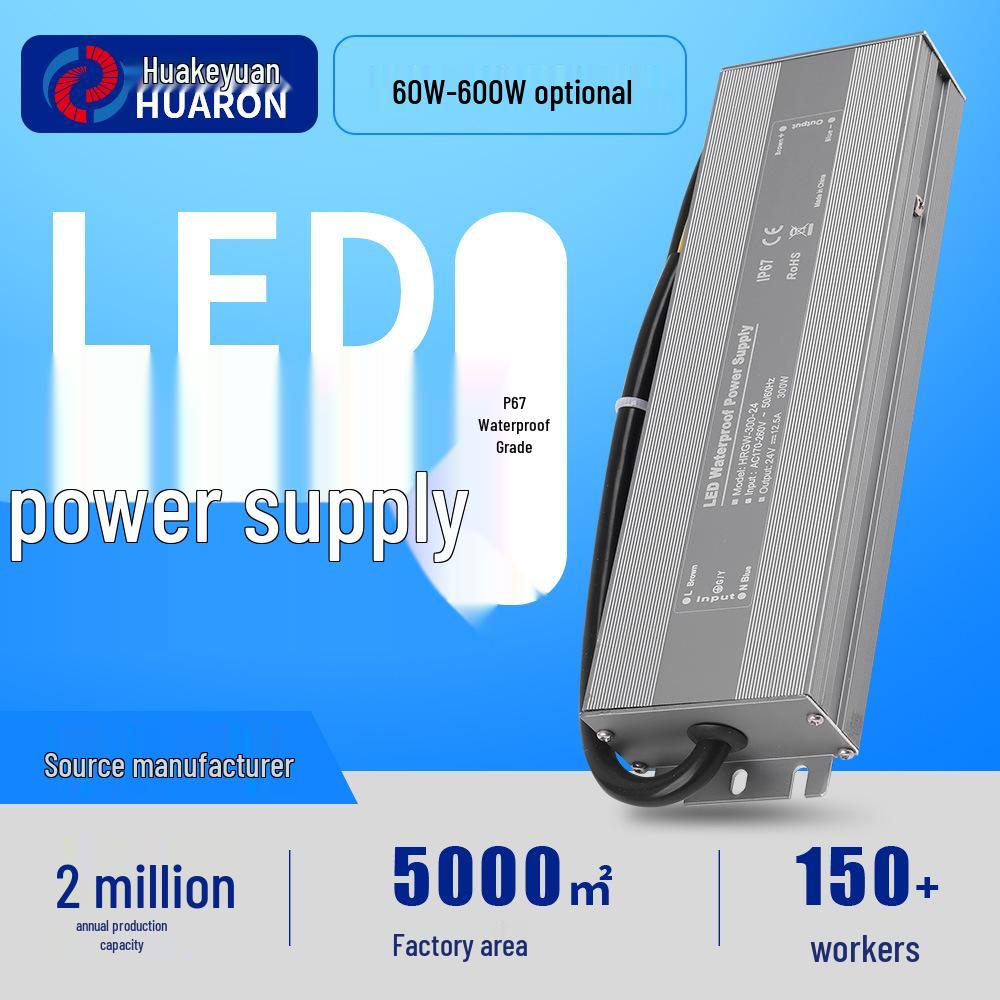 High-Efficiency Waterproof LED Power Supply for Outdoor Lighting, Constant Voltage 12V/24V