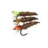 6 Stück #12 Widerhaken Hasenohr & Hirschhaar Dubbing Köcherfliegenlarve Nymphenfliegen mit 3,2mm Messingkopf Forelle Barsch Steelhead Angelköder
