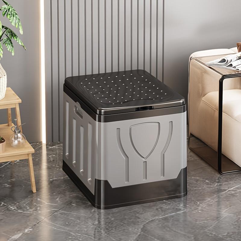 Portable Folding Toilet with Lid Reusable Trash Bin Foldable Odor Proof Box Emergency Toilet for Camping Travel Vehicle Carvan