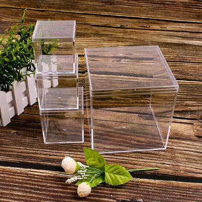 Square Transparent Hard Plastic Box: Versatile Food Packaging, Betta Fish Breeding, Crystal Mud, Blind Box, Wedding Candy Storage.