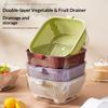 Kitchen Double Drain Basket Washing Vegetable Basket Thickened Transparent Drain Basin Multifunctional Fruit and Vegetable Basin