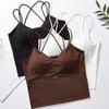 Ice SilkTank Top Chest Pad Halter Crop Tops Γυναικείες καλοκαιρινές καμίσες εξώπλατο καμίνι Fashion Tube Lady αμάνικο κομμένο γιλέκο