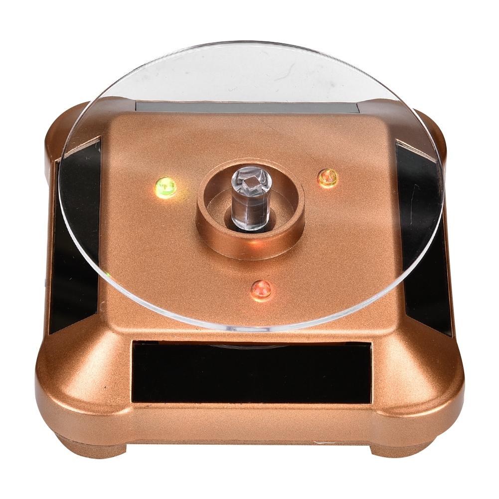 

Solar Power&Battery Powered Rotation Jewelry Holder Display Tray Rotating Base (Gold)