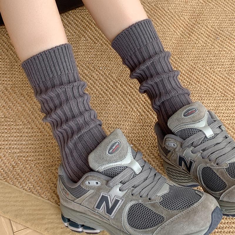 Socks Pure Cotton Stacking Socks, Out-Of-Season Wear, Trendy Thickened Warm Thick Needle Retro Maillard Stockings Women