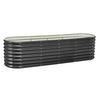 Metal Raised Garden Bed, 2.4 X 0.6 X 0.6 M Oval Outdoor Galvanized Planter Garden Box, Open Bottom Design, Large Planter Raised Bed for Growing