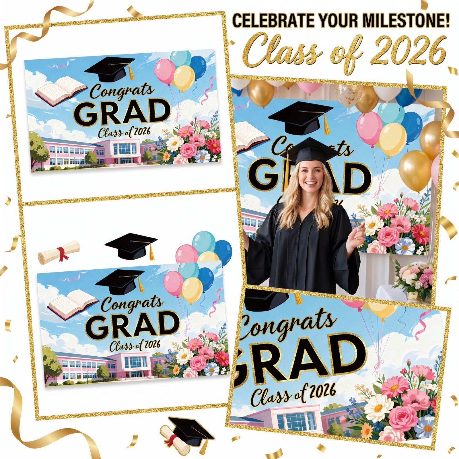 

Ткань для фона выпускного вечера, флаг-гирлянда, декорация, флаг для фотофона one size