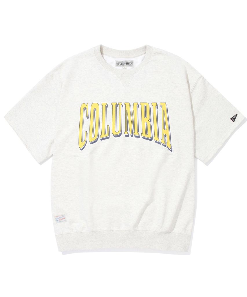 COLUMBIA UNIVERSITY Crack Logo S/S Sweatshirts Oatmeal