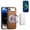 DENIOR D13 For iPhone Air Magnetic Case Card Holder Leather Coated PC + TPU Phone Cover