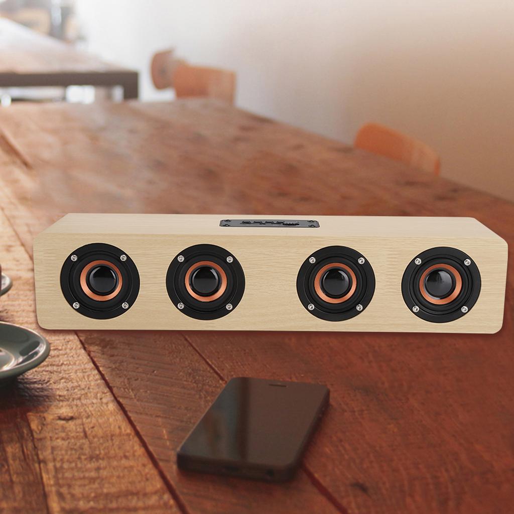 12W W8 Drewniany Głośnik Bluetooth Sound Tyrant Głośnik TV Obsługa Wkładania Karty FM Odbiór Głosu