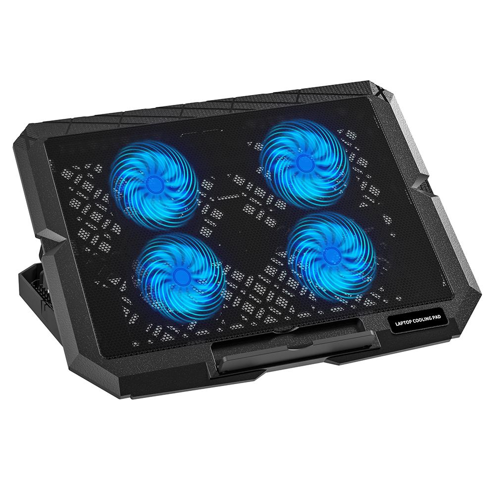 X4 Laptop Cooling Pad 4 Fan Height Adjustable 7 Levels Speed Control Noiseless Stand A