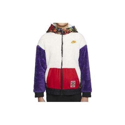 Nike Color Block Printed Logo Hooded Zip-Up Sports Jacket Kids Jackets Multicolor CU3709-105